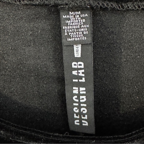 Design Lab Black Velvet Bell Sleeve Tie Back Top Medium - Picture 5 of 7